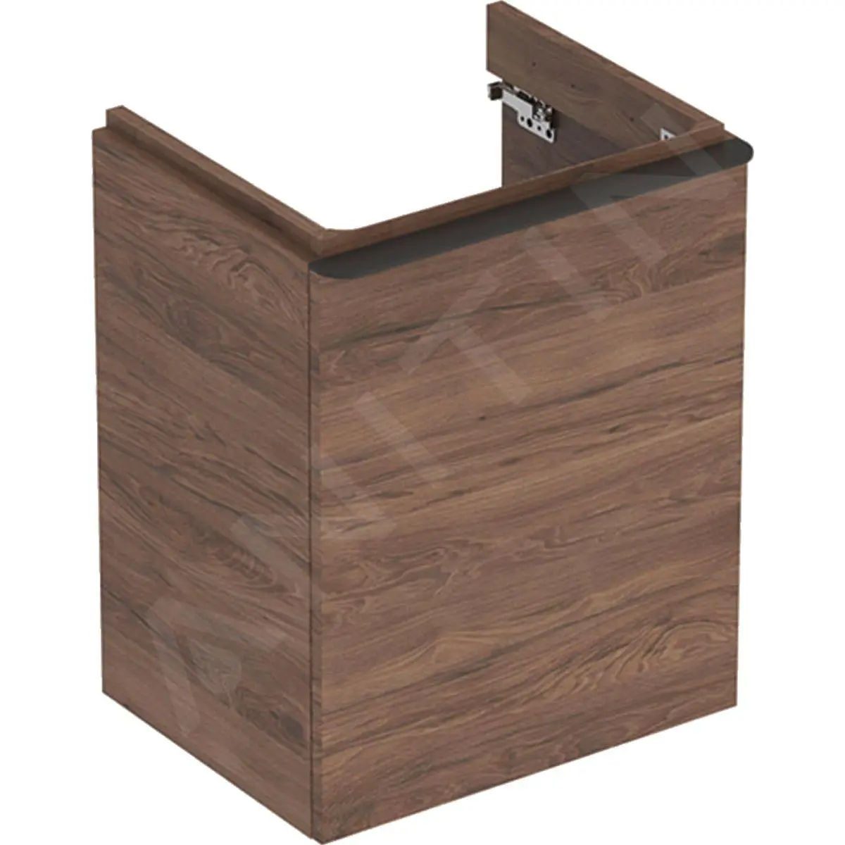 Geberit Smyle Square - Mueble De Lavabo, 492x406x617 Mm, 1 Puerta, Bisagras A La Derecha, Nogal/lava 500.363.JR.1