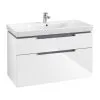 Villeroy & Boch Subway 2.0 - Mueble De Lavabo, 987x590x449 Mm, 2 Cajones, Glossy White A91510DH