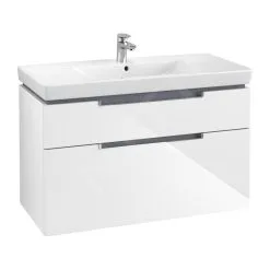 Villeroy & Boch Subway 2.0 - Mueble De Lavabo, 987x590x449 Mm, 2 Cajones, Glossy White A91510DH