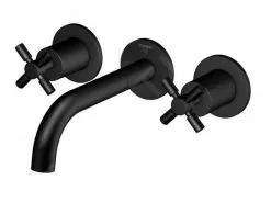 Steinberg 250 - Grifo Empotrado De Lavabo, Instalación De 3 Orificios, Con Cuerpo De Montaje, Negro Mate 250 1902 S