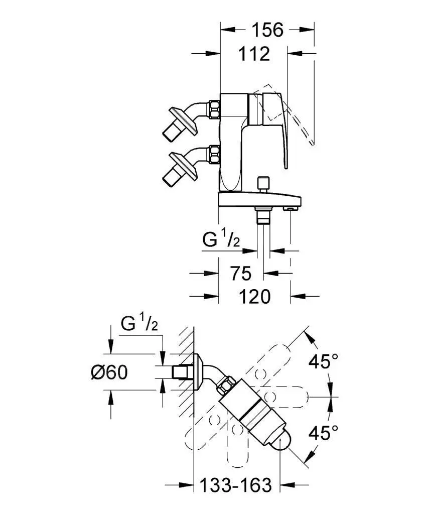 Grohe Eurostyle Cosmopolitan - Grifo Monomando De Bañera Vertica, Cromo 23302000 - Imagen 2