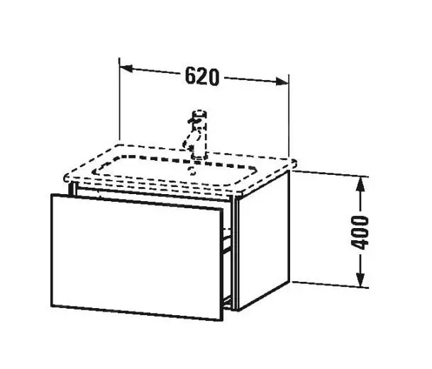 Duravit L-Cube - Armario De Lavabo 400x620x481 Mm, 1 Cajón, Blanco Brillante LC614002222 - Imagen 2