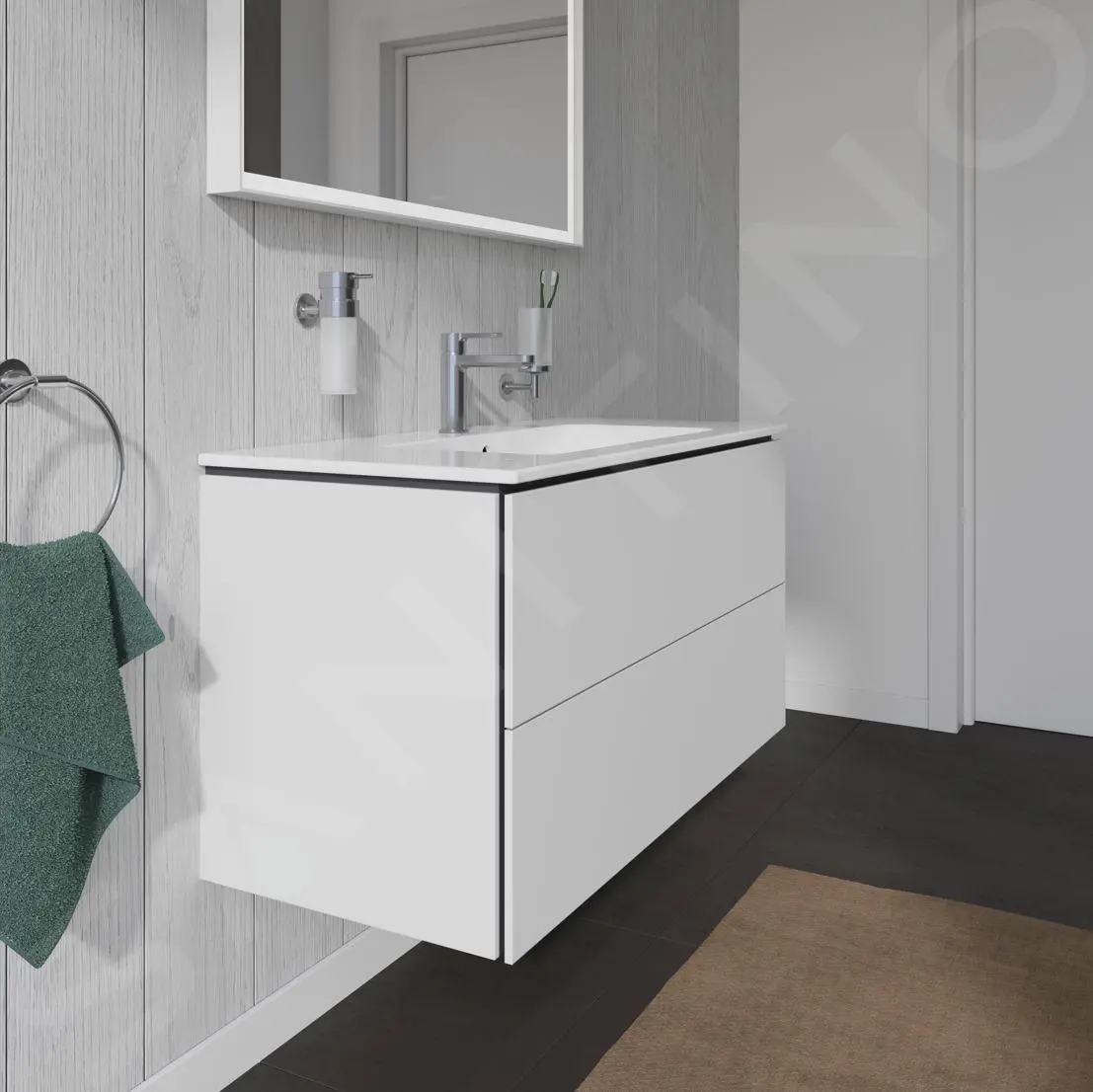 Duravit L-Cube - Armario De Lavabo 550x1020x481 Mm, 2 Cajones, Blanco Brillante LC624202222 - Imagen 3