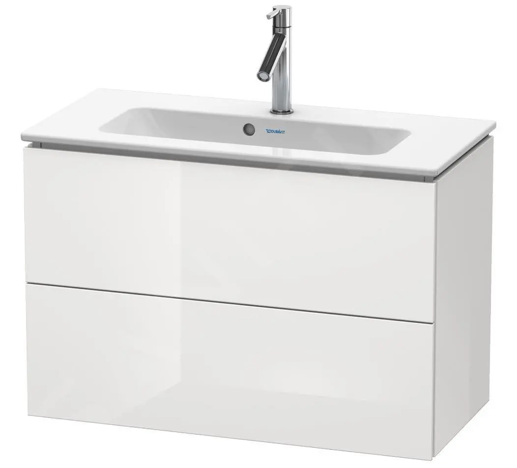 Duravit L-Cube - Armario De Lavabo Compact, 550x820x391 Mm, 2 Cajones, Blanco Brillante LC625702222