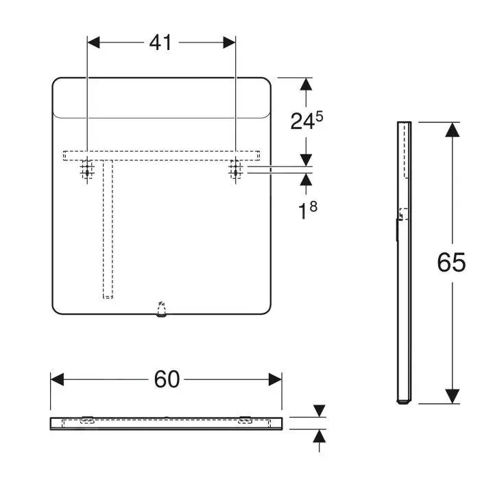 Geberit Option - Espejo Con Iluminación LED, 600x650 Mm 819260000 - Imagen 2