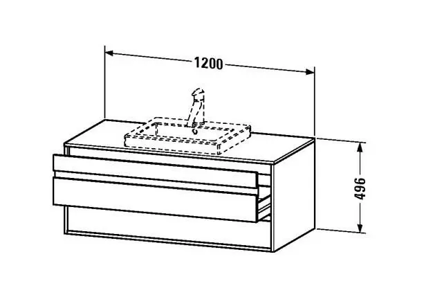 Duravit Ketho - Armario De Lavabo 496x1200x550 Mm, 2 Cajones, Blanco Brillante KT675602222 - Imagen 2