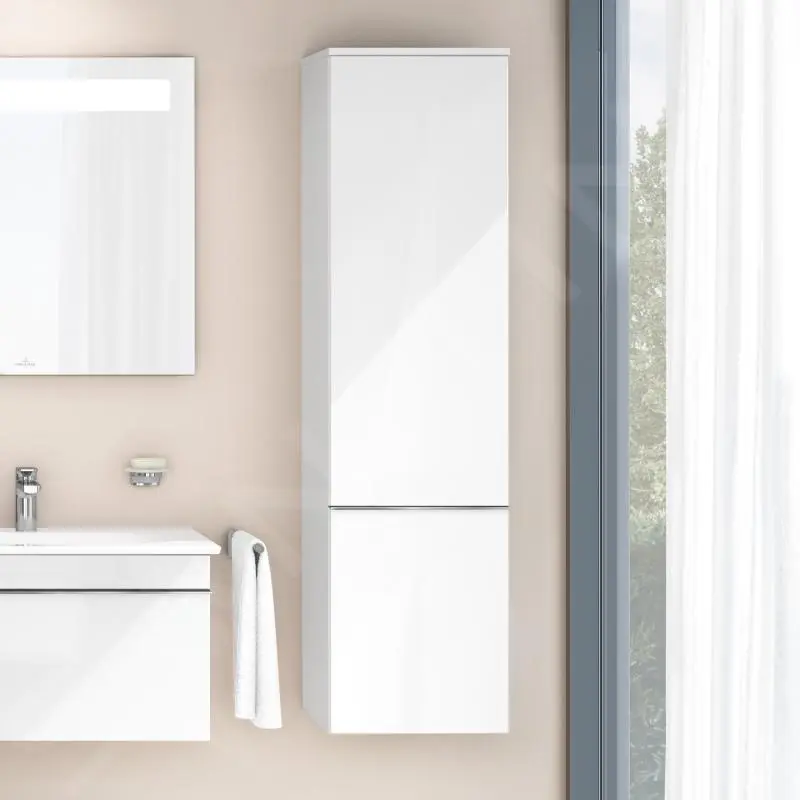 Villeroy & Boch Venticello - Armario Alto, 404x1546x372 Mm, Bisagras A La Derecha, Glossy White A95111DH - Imagen 3