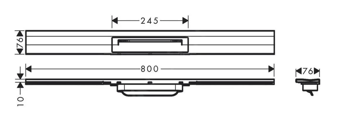 Hansgrohe RainDrain Flex - Canaleta De Ducha Lineal Con Rejilla De Acero Inoxidable 800, Junto A La Pared, Acortable, Negro Mate 56051670 - Imagen 2