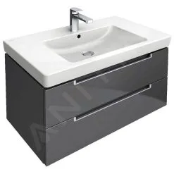 Villeroy & Boch Subway 2.0 - Mueble De Lavabo, 787x420x449 Mm, 2 Cajones, Glossy Grey A68900FP