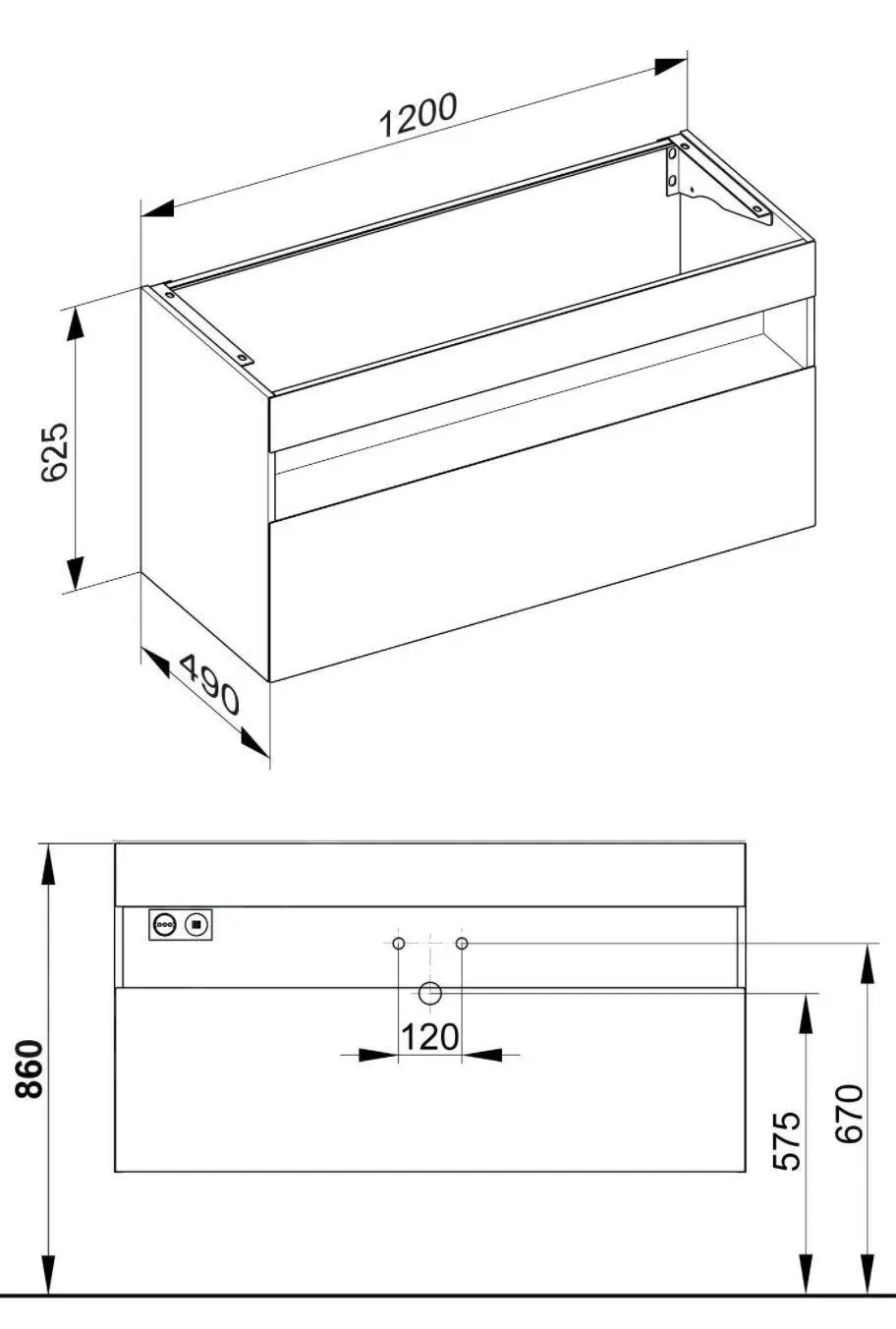Keuco Stageline - Mueble Para Lavabo, 1200x625x490 Mm, Blanco 32882300000 - Imagen 2