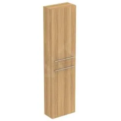 Ideal Standard I.Life S - Armario Alto Para Baño 400x210x1600 Mm, 2 Puertas Izquierda/derecha, Roble T5288NX