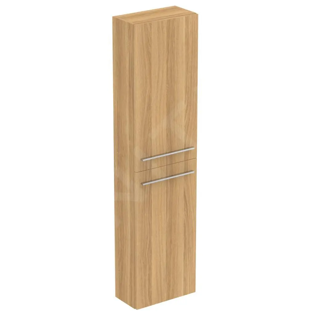 Ideal Standard I.Life S - Armario Alto Para Baño 400x210x1600 Mm, 2 Puertas Izquierda/derecha, Roble T5288NX
