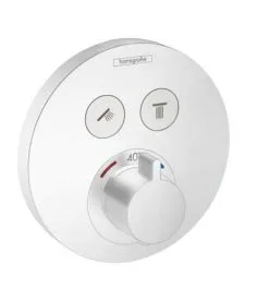 Hansgrohe Shower Select - Grifo Termostático Empotrado Para 2 Aparatos, Blanco Mate 15743700