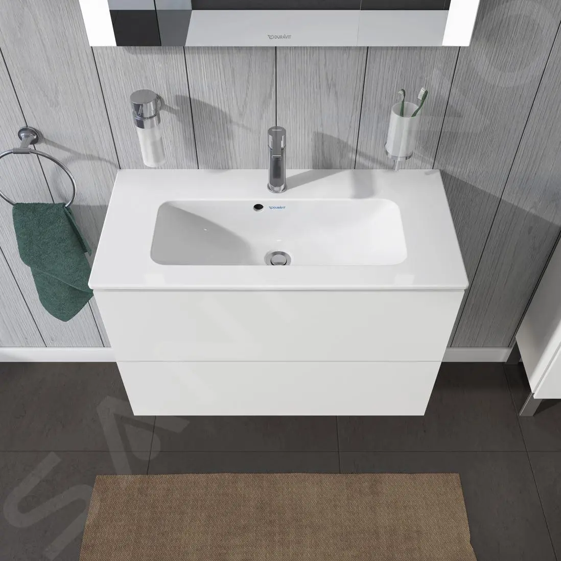 Duravit L-Cube - Armario De Lavabo Compact, 550x820x391 Mm, 2 Cajones, Blanco Brillante LC625702222 - Imagen 4