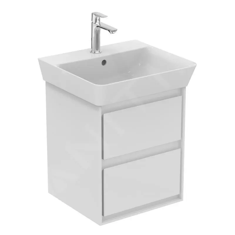 Ideal Standard Connect Air - Mueble De Lavabo 430x402x517 Mm, Blanco Brillante/blanco Mate Lacado E1608B2 - Imagen 3
