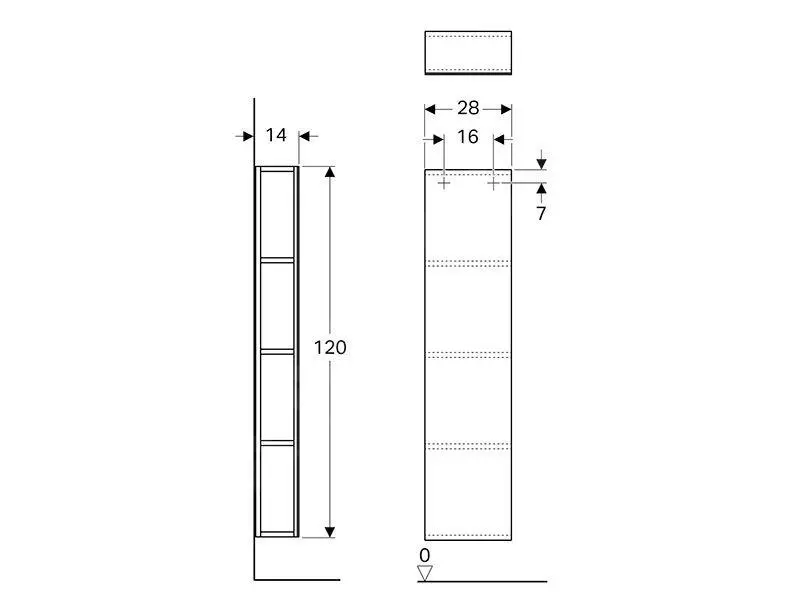 Geberit ICon - Estante Con Espejo 280x1200x140 Mm, Roble Natural 841030000 - Imagen 2