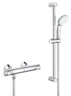 Grohe Precision Flow - Conjunto De Ducha Con Termostato De Pared, Con Barra 620 Mm, Cromo 34841000