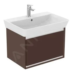 Ideal Standard Connect Air - Mueble Bajo Lavabo Cube 650 Mm, 580x409x400 Mm, Marrón Mate/blanco Mate E0847VY