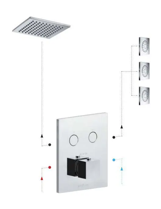 Paffoni Compact Box - Grifo Empotrado Termostático, Para 2 Dispositivos, Blanco Mate CPT518BO - Imagen 3