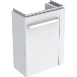 Geberit Selnova Compact - Mueble De Lavabo, 448x252x604 Mm, 1 Puerta, Bisagras A La Izquierda, Blanco Brillante/blanco Mate 501.498.00.1