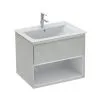 Ideal Standard Connect Air - Mueble Bajo Lavabo 600x440x517 Mm, Gris Claro Brillante/blanco Mate E0826EQ