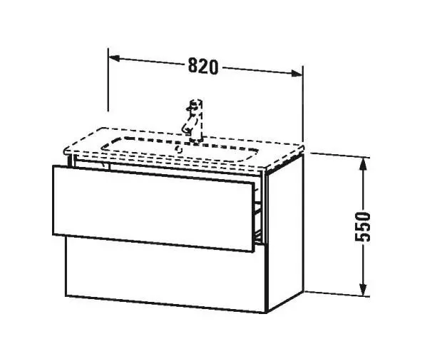 Duravit L-Cube - Armario De Lavabo Compact, 550x820x391 Mm, 2 Cajones, Blanco Brillante LC625702222 - Imagen 2