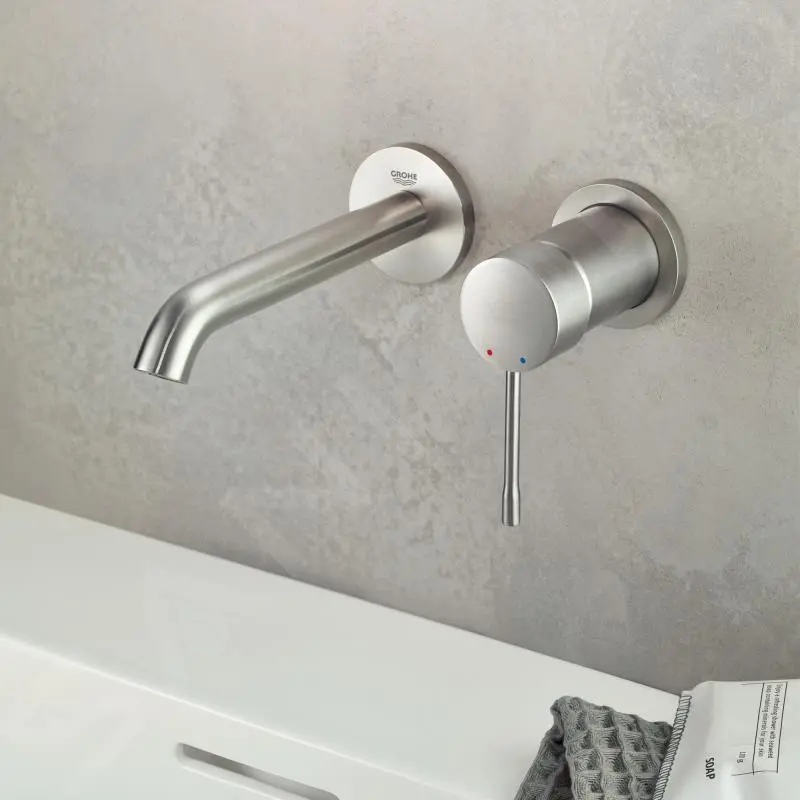 Grohe Essence - Grifo De Lavabo Empotrado M, Instalación 2 Orificios, Supersteel 19408DC1 - Imagen 3