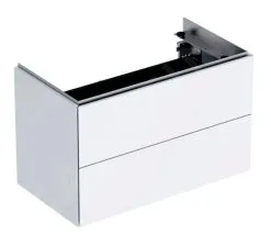Geberit ONE - Mueble De Lavabo 745x465x395 Mm, 2 Cajones, Con Iluminación LED Y Control De Desagüe, Blanco Brillante 500.381.01.1