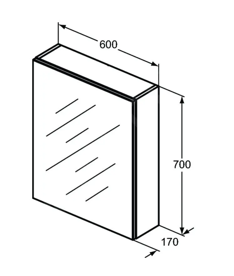 Ideal Standard Mirror&Light - Armario Con Espejo Con Iluminación LED Y Enchufe, 600x700 Mm, Aluminio T3430AL - Imagen 2