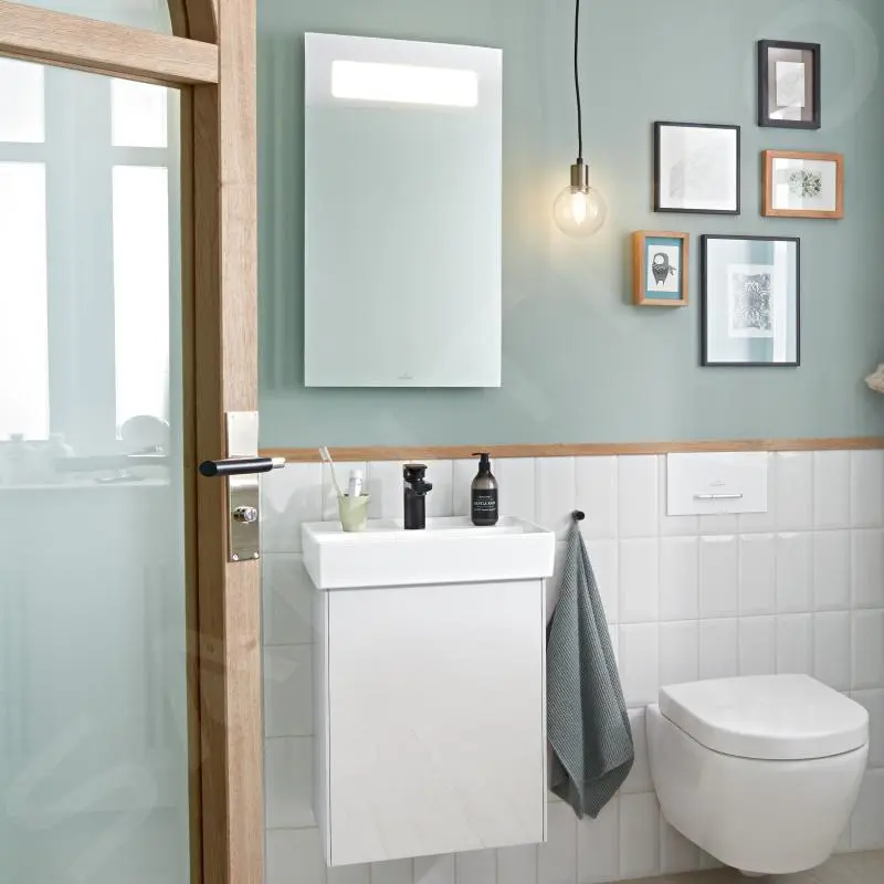 Villeroy & Boch Collaro - Armario Alto Con Espejo, 410x546x344 Mm, 1 Puerta, Bisagras A La Derecha, Glossy White C00501DH - Imagen 7