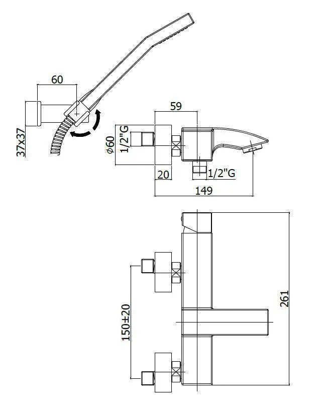 Paffoni Level - Grifo De Bañera Con Accesorios, Cromo LEC023CR - Imagen 2