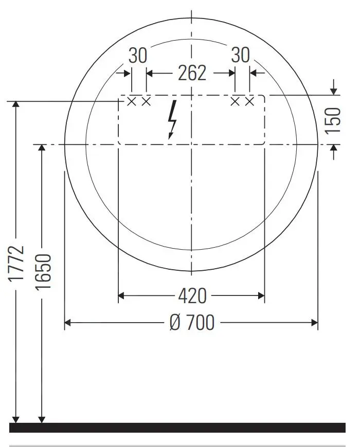 Duravit Happy D.2 Plus - Espejo, Diámetro 700 Mm, Con Iluminación LED HP7480S00000000 - Imagen 2