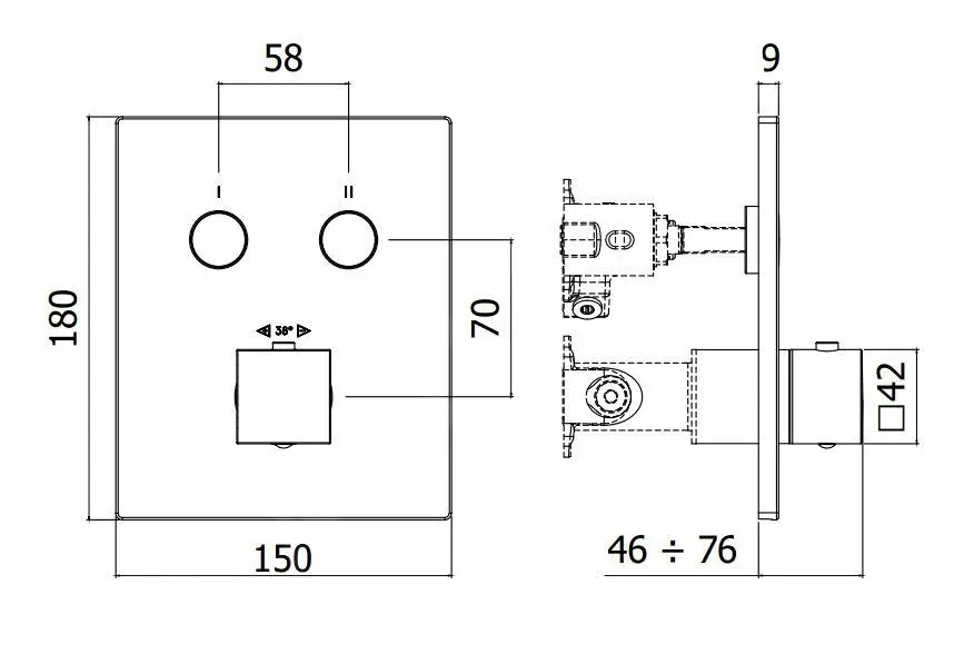 Paffoni Compact Box - Grifo Empotrado Termostático, Para 2 Dispositivos, Blanco Mate CPT518BO - Imagen 2