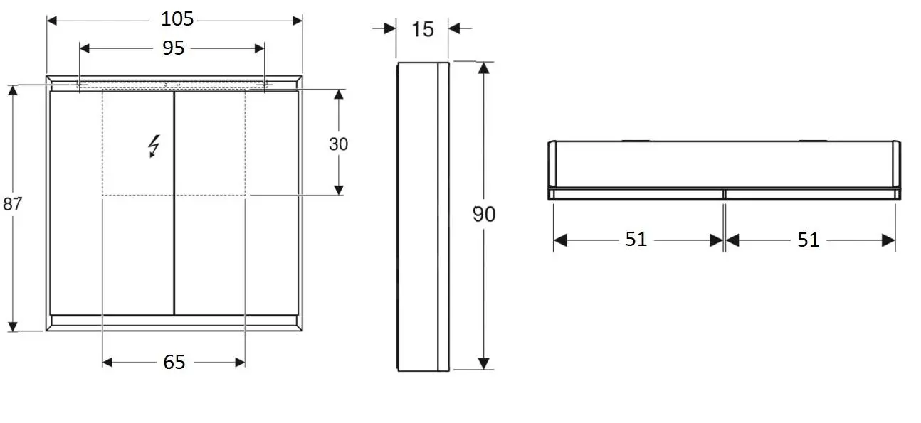 Geberit ONE - Mueble Con Espejo Con Iluminación LED, 1050x900x150 Mm, 2 Puertas, Blanco 505.814.00.2 - Imagen 2