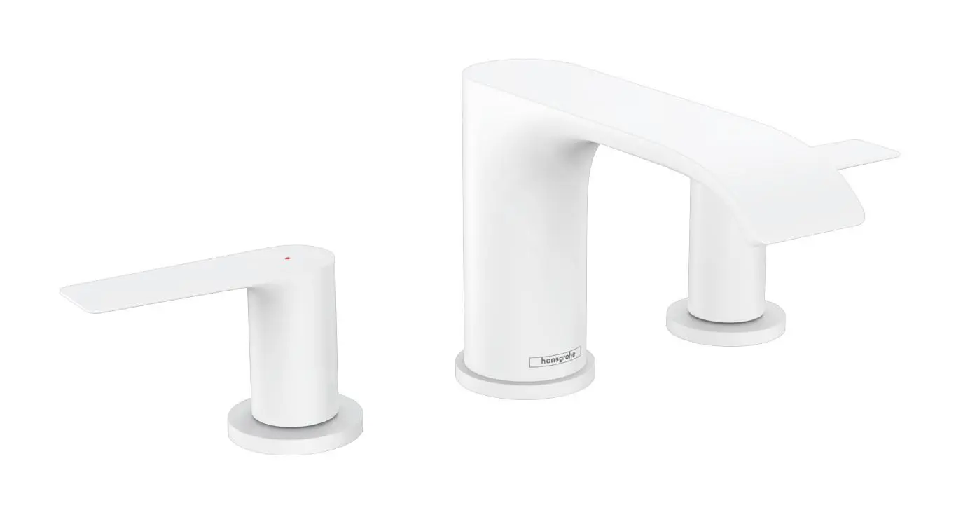 Hansgrohe Vivenis - Grifo De Lavabo 90, 3 Orificios, Con Desagüe Push-Open, EcoSmart, Blanco Mate 75033700