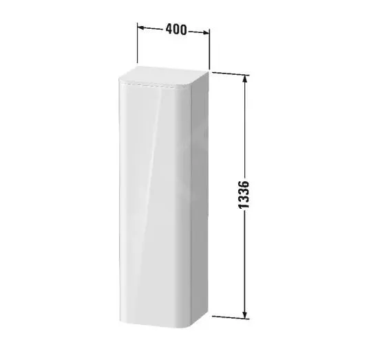 Duravit Happy D.2 Plus - Armario Alto Para Baño 1336x400x360 Mm, Bisagras A La Derecha, Blanco Brillo Alto HP1261R2222 - Imagen 2
