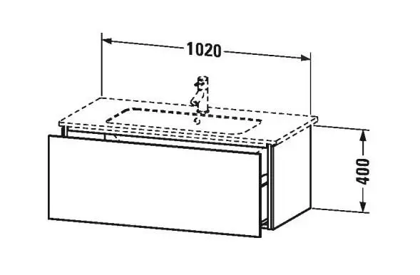 Duravit L-Cube - Armario De Lavabo 400x1020x481 Mm, 1 Cajón, Blanco Brillante LC614202222 - Imagen 2