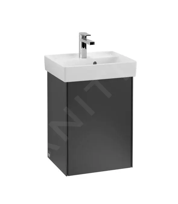 Villeroy & Boch Collaro - Mueble De Lavabo 410x546x344 Mm, 1 Puerta, Bisagras A La Izquierda, Negro Mate C00500PD