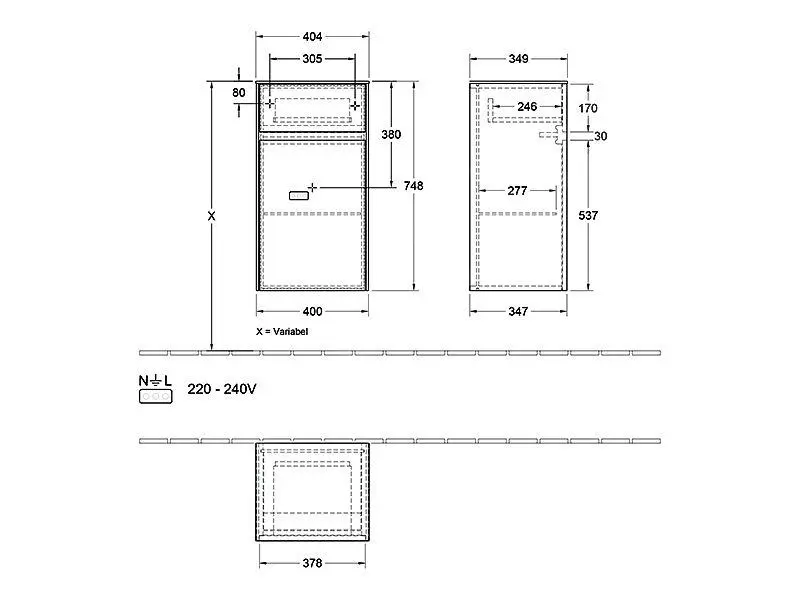 Villeroy & Boch Collaro - Armario Lateral, 404x748x349 Mm, 1 Puerta, Bisagras A La Izquierda, Negro Mate C03200PD - Imagen 2