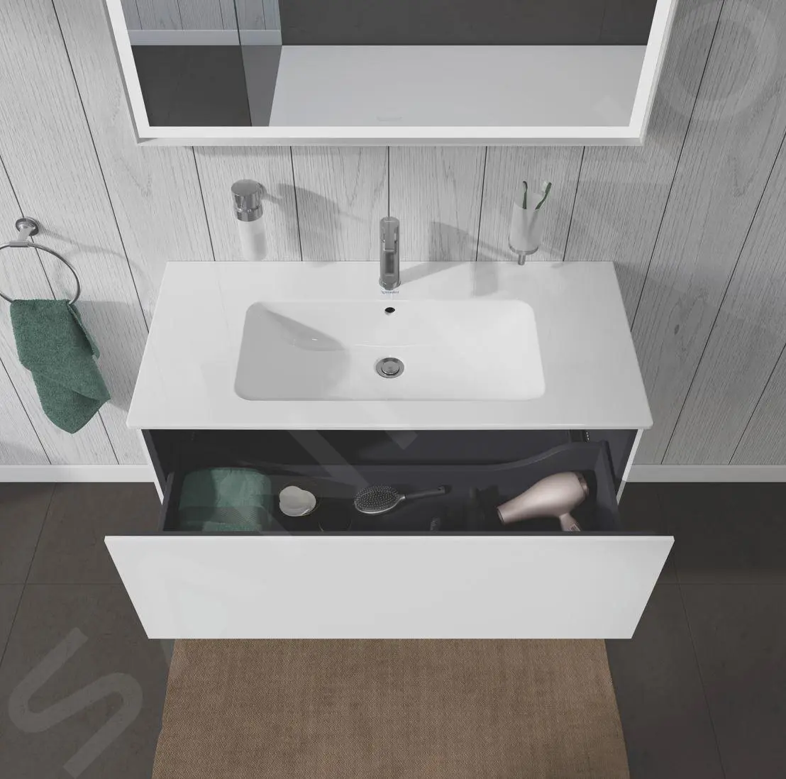 Duravit L-Cube - Armario De Lavabo 400x1020x481 Mm, 1 Cajón, Blanco Brillante LC614202222 - Imagen 6