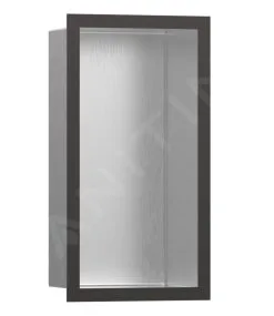 Hansgrohe XtraStoris Individual - Honracina De Pared Con Marco Decorativo, 300x150x100 Mm, Acero Inoxidable Cepillado/cromo Negro Cepillado 56094340
