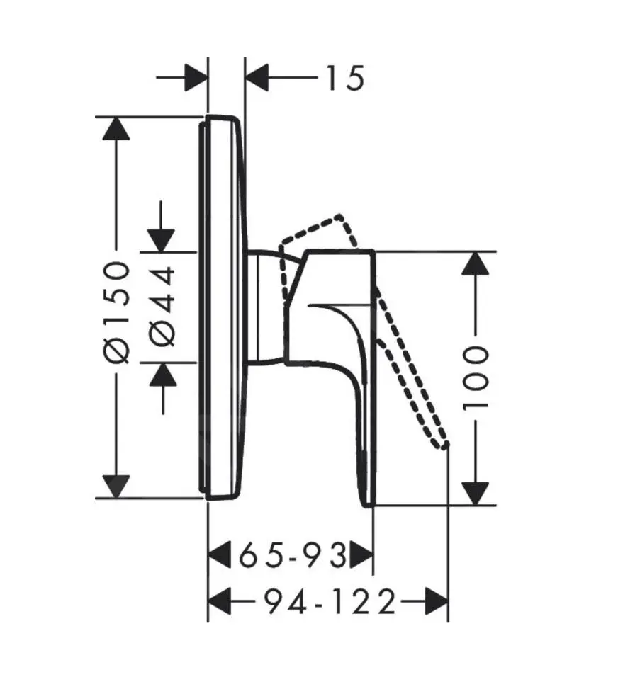 Hansgrohe Rebris E - Grifo Empotrado De Ducha, Negro Mate 72668670 - Imagen 2