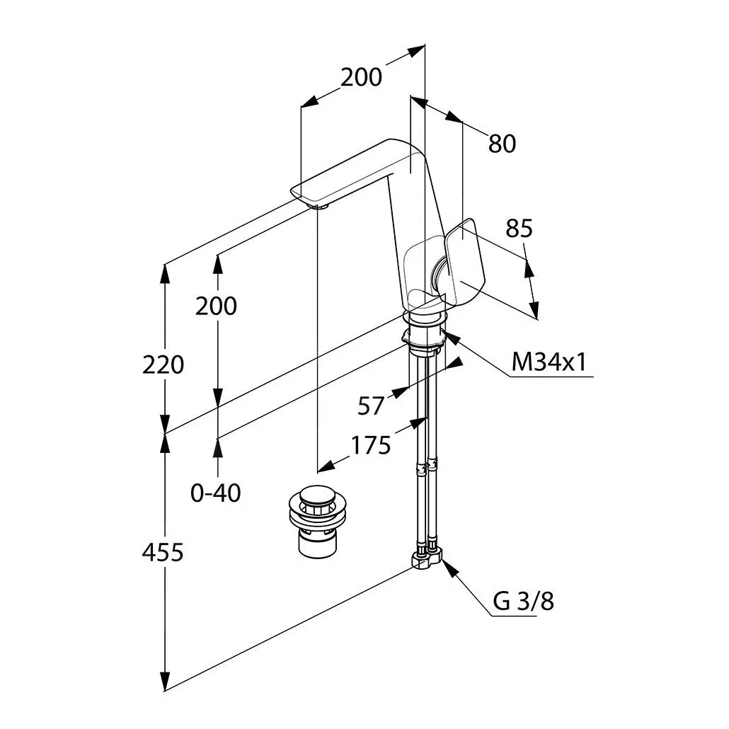 Kludi Ameo - Grifo Monomando De Lavabo, Cromo 410250575 - Imagen 2