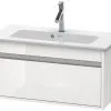Duravit Ketho - Mueble De Lavabo Compact 410x800x385 Mm, 1 Cajón, Blanco Brillante KT642302222