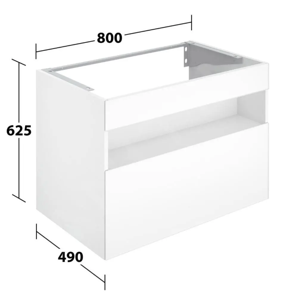 Keuco Stageline - Mueble Para Lavabo, 800x625x490 Mm, Blanco 32862300000 - Imagen 2