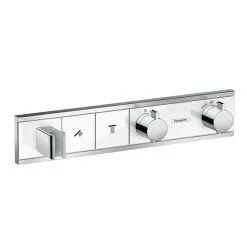 Hansgrohe RainSelect - Grifo De Ducha Termostático Empotrado, Para 2 Salidas, Blanco/cromo 15355400