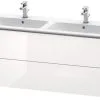 Duravit L-Cube - Armario De Lavabo 550x1290x481 Mm, 2 Cajones, Blanco Brillante LC625802222