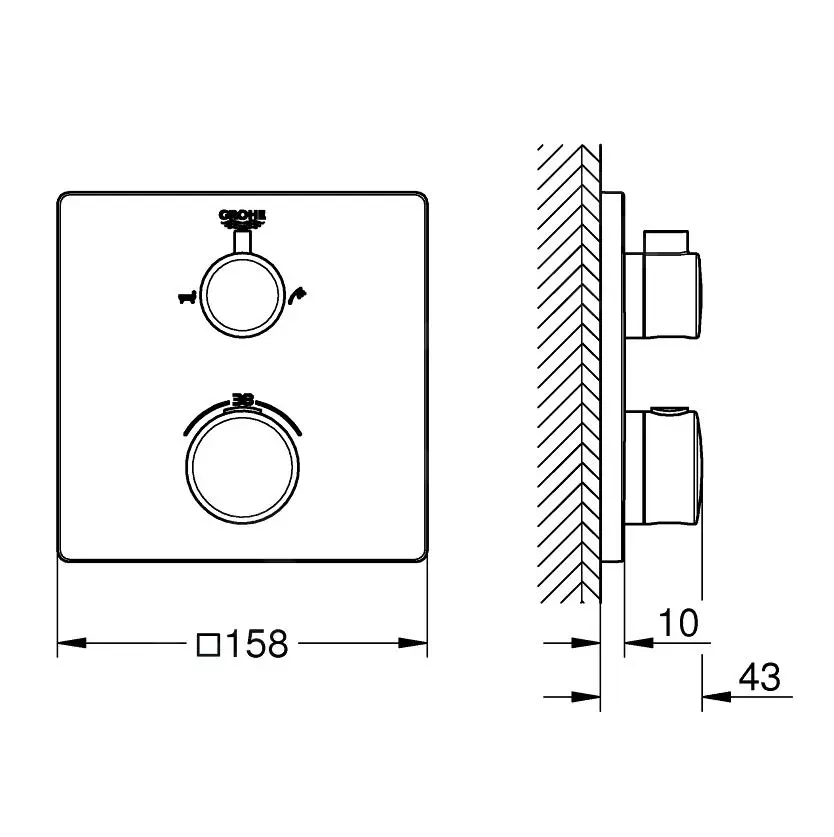 Grohe Grohtherm - Grifo Termostático De Bañera Para Dos Dispositivos, Cromo 24080000 - Imagen 2