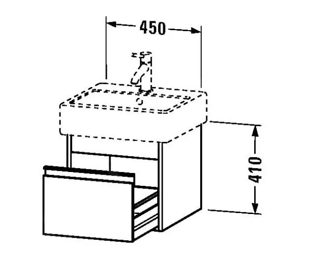 Duravit Ketho - Armario De Lavabo 410x450x440 Mm, 1 Cajón, Blanco Brillante KT668502222 - Imagen 2