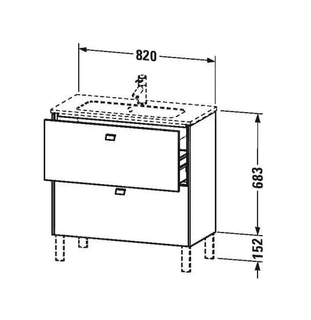 Duravit Brioso - Armario De Lavabo Compact, 835x820x389 Mm, 2 Cajones, Blanco Brillante BR440702222 - Imagen 2